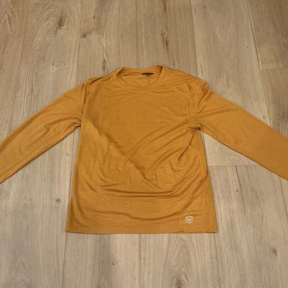 Allbirds Wool Blend Long Sleeve Tee | Men's Medium | Mustard Yellow
